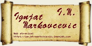 Ignjat Markovčević vizit kartica